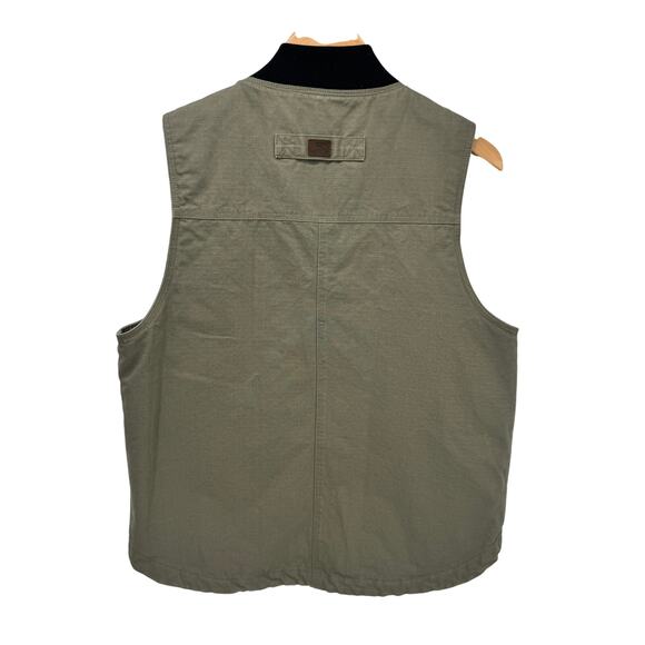 Wrangler Riggs Jacket Mens Medium Utility Vest Workwear Short Fit Khaki Green - Picture 3 of 6